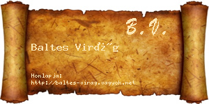 Baltes Virág névjegykártya